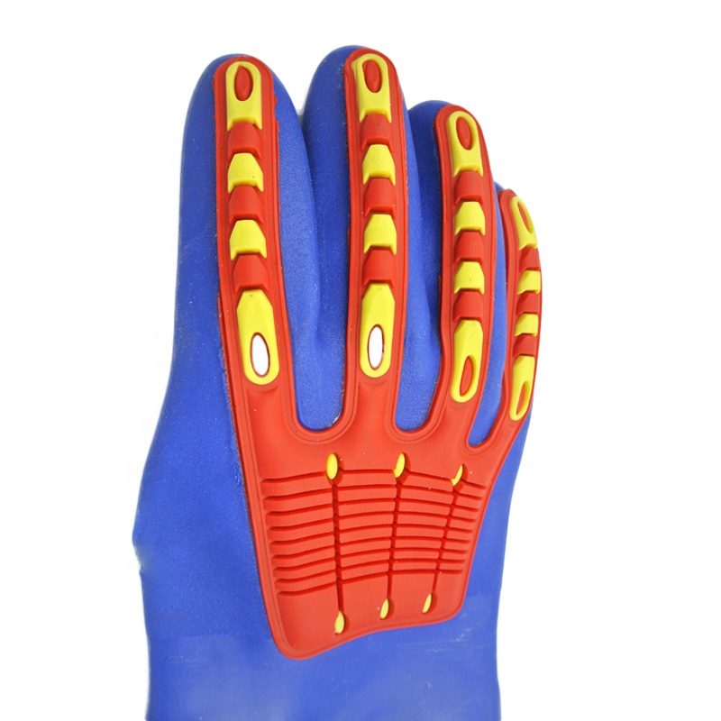 Blaue TPR Schlagfeste Handschuhe