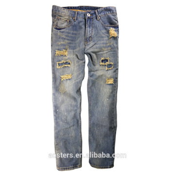 Men's ripped jeans brand high street washing slim jeans a mani jeans men