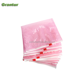 Pink Zippered Bubble Pouch Bag
