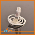 Moda joyas accesorios Matt Silver flor cristal anillo ajustable