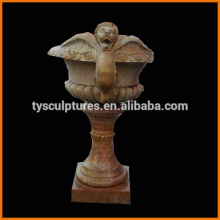 Carved with dragons of hand carved stone flower pot for plant