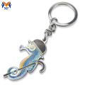 Eochair miotail gearrtha amach keychain deilf ainmhithe