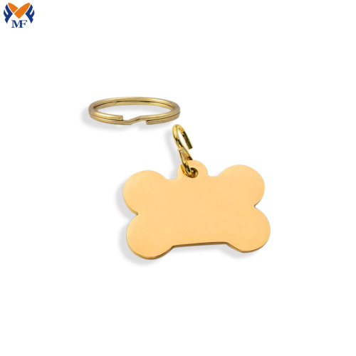 Metal dog tag keychain with your design