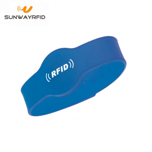 Adjustable silicone access control rfid wristband