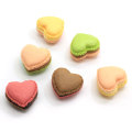 24mm 3D Heart Macaroon Miniature Resin Figurine French Macaroon Charms For Decoration