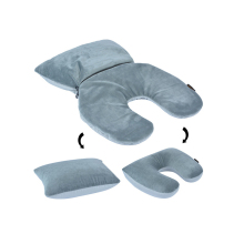 Travel Neck Pillow with Micro Beads - Custom 2-in-1 Soft Plush Pillow for Travel