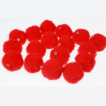 Red craft pompom beads