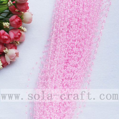 High Quality Pink Color Artificial Pearl String Beaded Garland