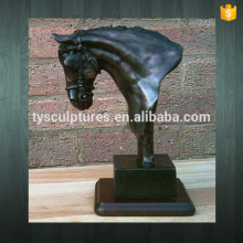 small size sculpture gift brass cast horse bust head statue for desk decoration