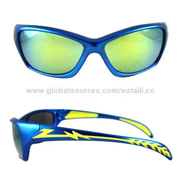Sports Sunglasses, Polycarbonate Frame and PC Lens, Meets CE, FDA, ANSI Z80.3,2001, Revo Lens