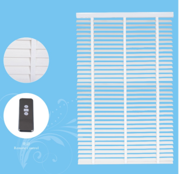 Motorized Faux Wood Venetian Blinds