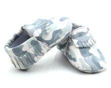 Wholesale Wave Patten Baby Moccasin Shoes Genuine Leather Kid Footwear