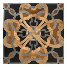 Wood floor with metal inlay