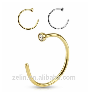 Gold/silver plated easy fit nose piercings attractive design nose ring fake nose ring