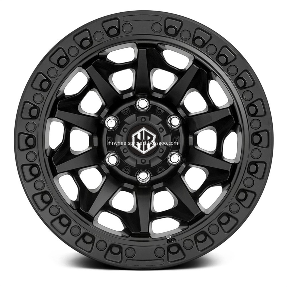 Hrw Off Road Wheels Hr003 Matte Black Front