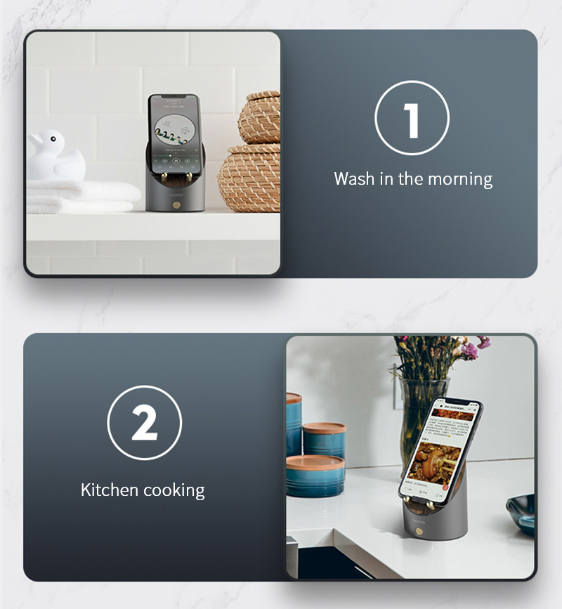 Wooden Speaker Wireless Alarm Clock Speaker Smart Sensor Phone Holder Portable Large-capacity Lithium Battery Desktop Audio