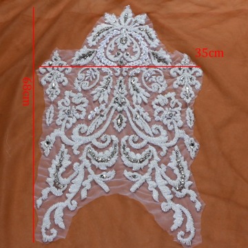 Mga beads applique ployester embroidery patch