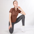 Tops femininos de roupas equestres marrons