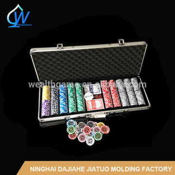 500pcs poker chip set / 13.5g laser Sticker Clay Poker Chip Set