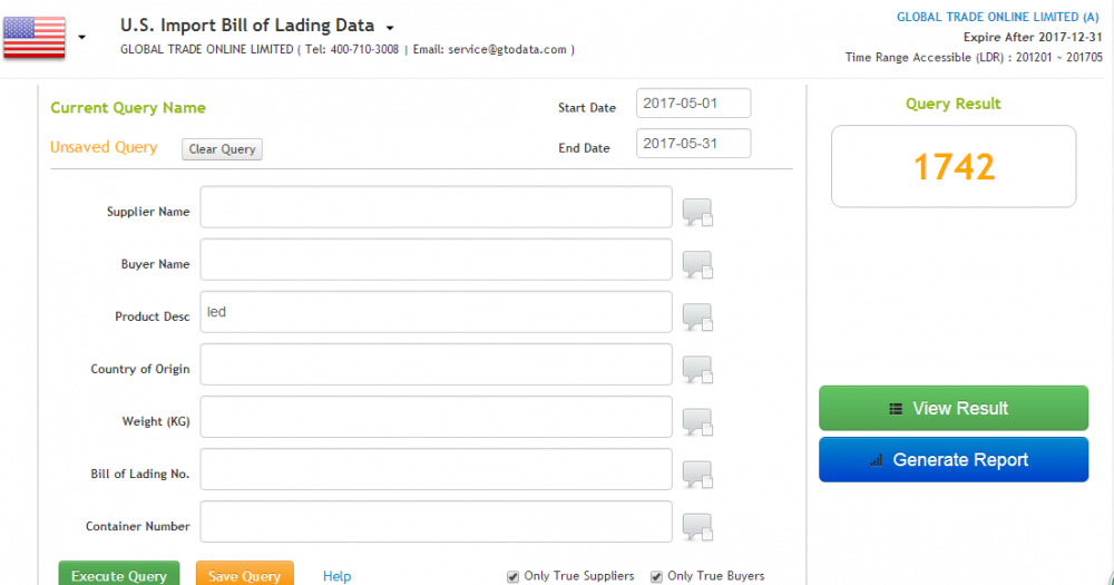 Importación de datos de embarque de EE. UU.