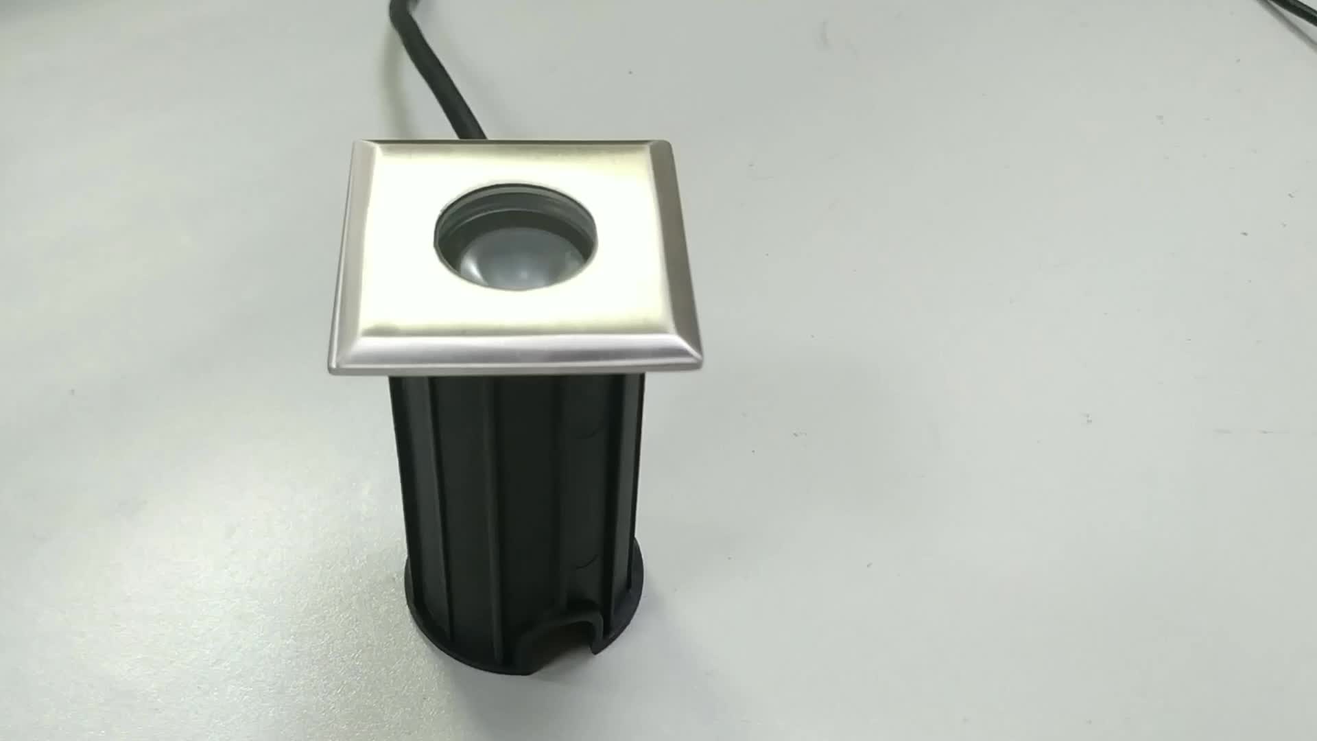 Mini 1W LED Untergrundlicht Quadrat Edelstahl