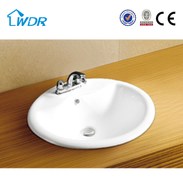 three tap hole table top wash basin design