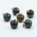 Handmade Craved 20MM Fancy Jasper Apple Pendant Necklace