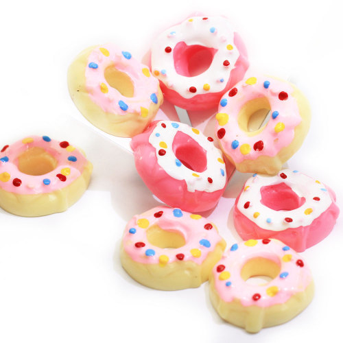 Hot Selling Mini Doughnut Resin Cabochon Flat Back Sweet Food  Donut Handmade Craft Decor Beads Charms Hairpin Ornaments