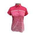 Ladies knit digital print Polo shirt