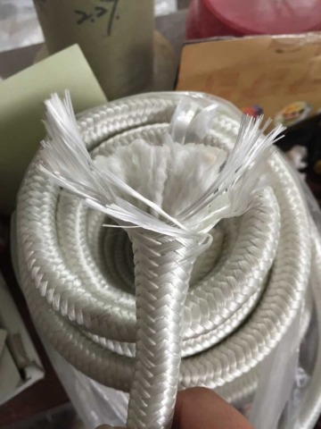 Fiberglass white cable sleeving with refractory