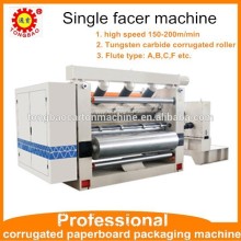 fingerless single facer corrugate paper machine with tungsten carbide corrugated roller