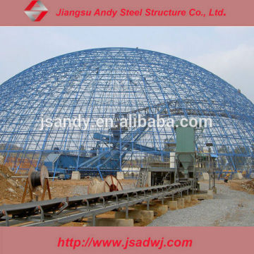 steel structure space frame dome shed for coal storage