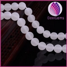 AAA Grade natural round clear quartz frosted beads 10mm