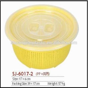 Round plastic washing rice basket