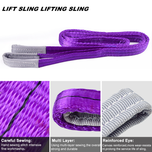 1 Ton 1M To 10M Length 30MM Width Cheap Price Polyester 1T Webbing Lifting Sling Belt Purple Color Safety Factor 8:1 7:1 6:1