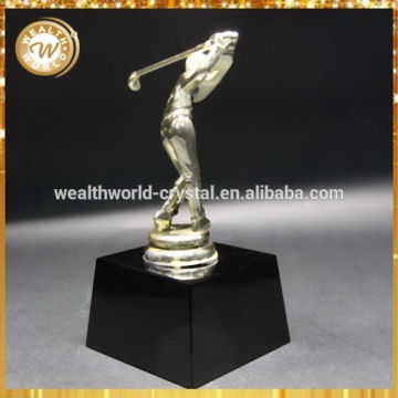 Customized hot sale crystal glass golf trophy