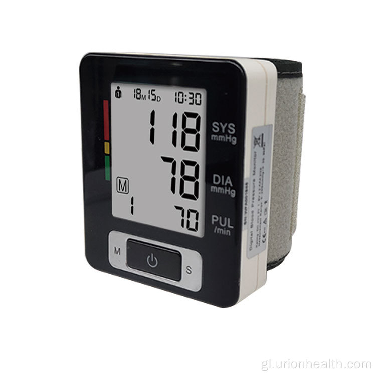 Monitor de presión arterial de pulsera de pulsera intelixente