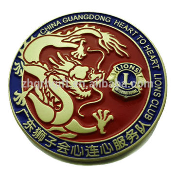 custom logo metal gold lion badge