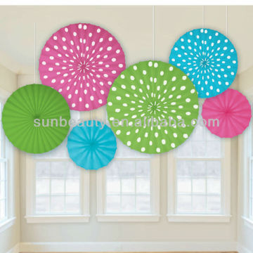 Circular Paper Pinwheel for Hanging Wall