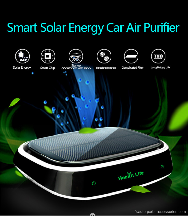 Purificateur d&#39;air de voiture Purificateur de voiture portable purificateur solaire