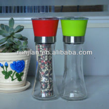 Colorful Manual salt & pepper mill/salt and pepper grinder/Glass bottle/salt and pepper grinder