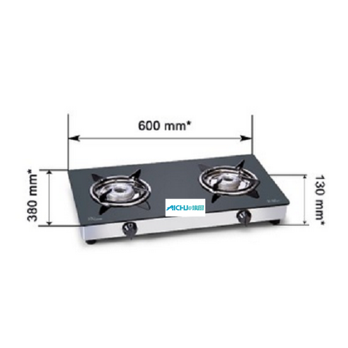 2 quemadores de aleación de vidrio estufa de gas