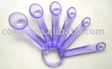 Transparent 6pcs plastic measuring spoon set,measuring scoop set CK-S001