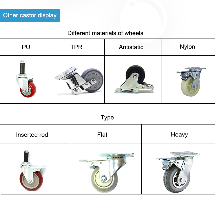 high quality 3 inch Anti-static casters Plunger rod Castor Wheel