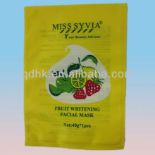 China machine made three side sealed facial mask plastic bags