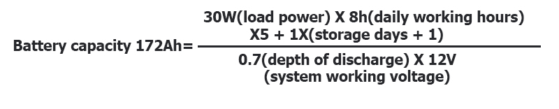 Battery capacity 172Ah caculation