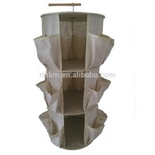 Hemp Rotating Carousel Hanging Shoe Organizer