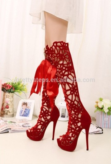 2014 Ladies high heel summer long boots Pretty Steps Guangzhou China