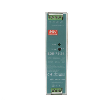 Mean Well Industrial Slim 75W DIN Rail Power Supply EDR-75-24