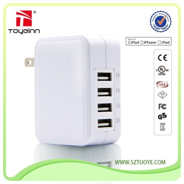 21W 4 port usb charger Converter USB Wall Charger with US UK EU International Travel Adapter